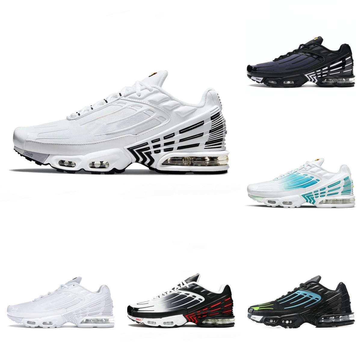 

Top Quality Tn Plus 3 Tuned III Men Sports Shoes Leather Laser Blue White Aquamarine Obsidian Hyper Deep Parachute Ghost Green Triple Black Running Trainer Sneakers, Please contact us