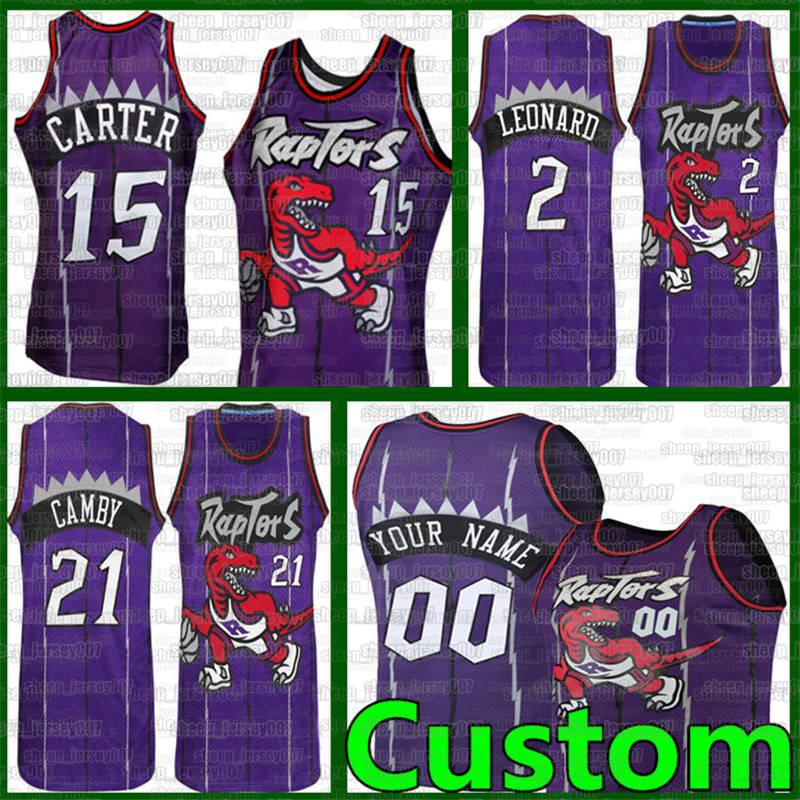

Custom Vince 15 Carter Basketball Kyle 7 Lowry Toronto Raptors Retro Tracy 1 McGrady Marcus 21 Camby Basketball 23 VanVleet Jerseys, Black;red