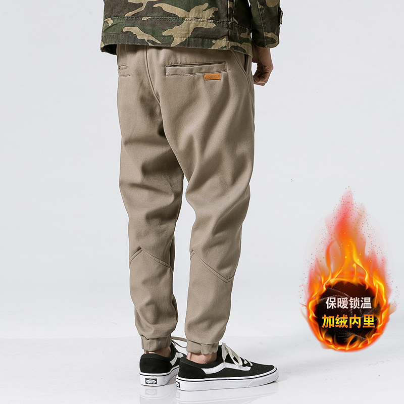 

2021 New Men's Fashion Casual Loose Cotton Waist Elastic Haren Pants Bound Feet Trousers Joggers Sweatpants Big Size -5xl 45ns, Khaki