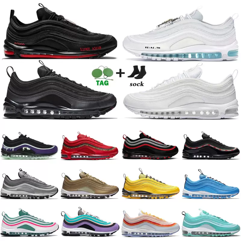 

MSCHF Lil Nas X Satan 97 mens running Shoes fashion 97s luke men women trainers sports sneakers WITH SOCKS TAGS, Box