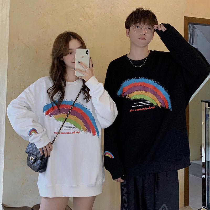 

2021 Autumn Winter New Women Hoodie Casual Fleece Thick Women's Sweatshirt Fashion Raiow Print Hoodies Streetwear Vjkf, 02