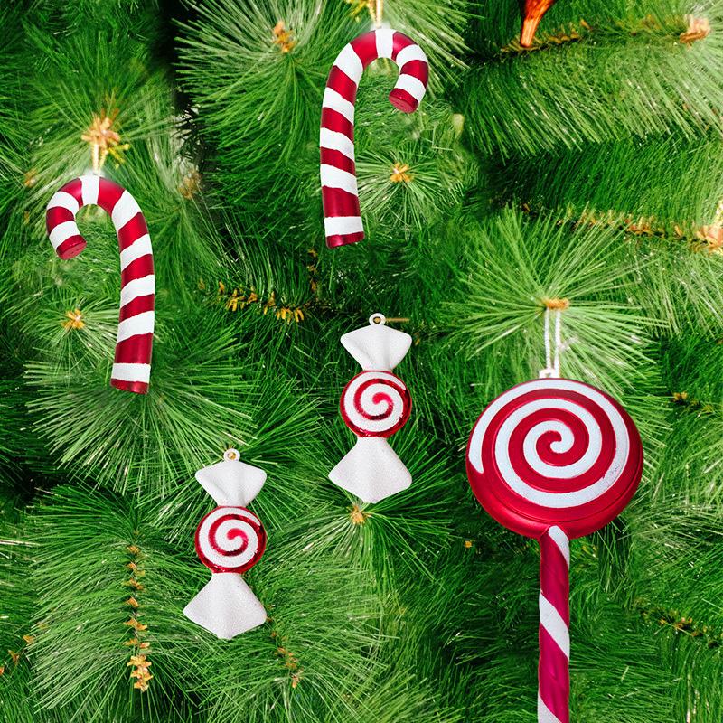 

Christmas Decorations Large Red And White Candy Lollipop Small Stick Combination Home Party Kids Tree Pendant Gift