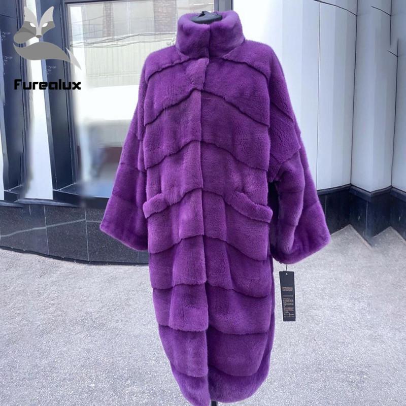 

Women's Fur & Faux Furealux Natural Real Mink Coat Women Winter Thick Warm High Quality Temperament Outerwear, Mkw-403