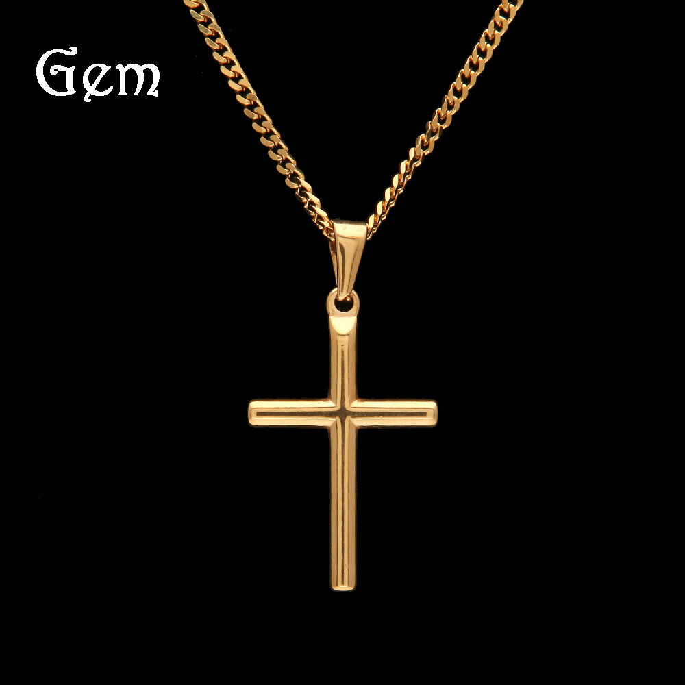 

Hip Hop Gold Plated Cross Pendant men's versatile sweater pendant accessories