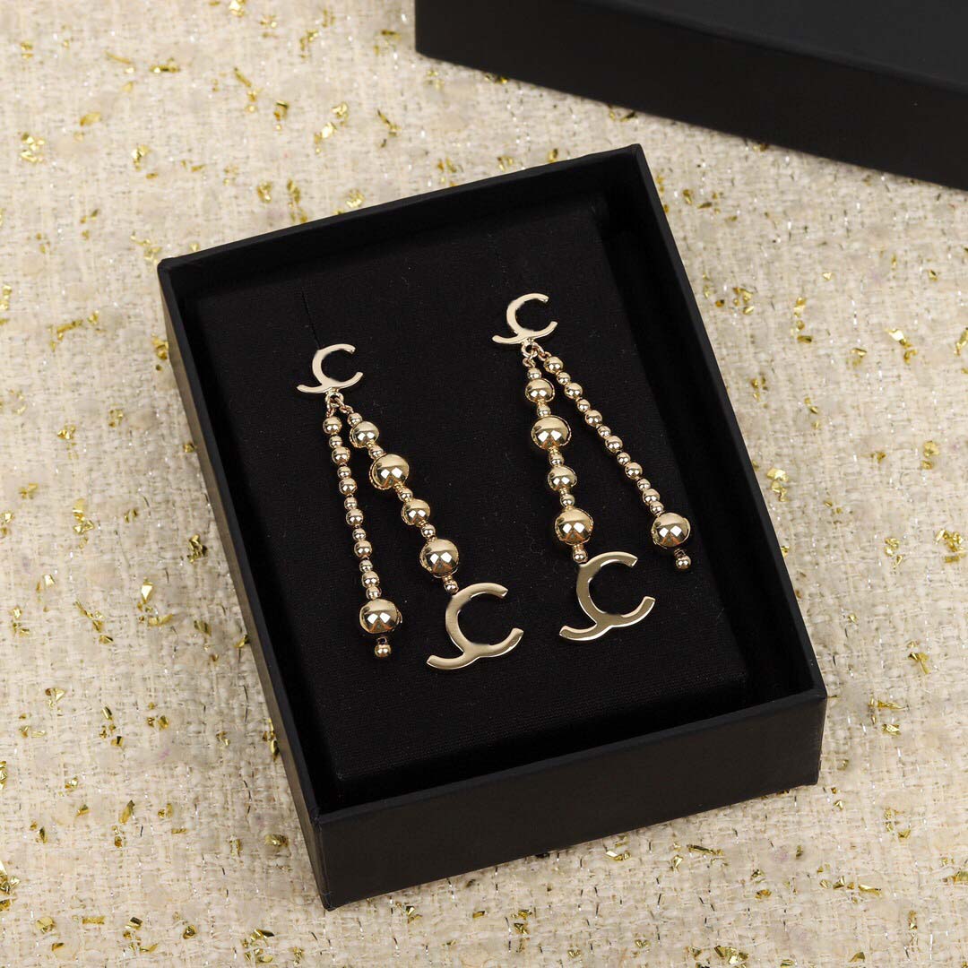 

Luxury quality drop earring with small and large size for women wedding jewelry gift have box stamp in 18k gold plated PS3707