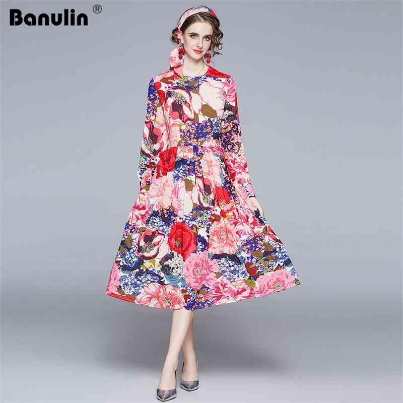 

Posed pressure plait make spot elegant dresses chiffon printing scarves temperament long dress 210603, The picture color