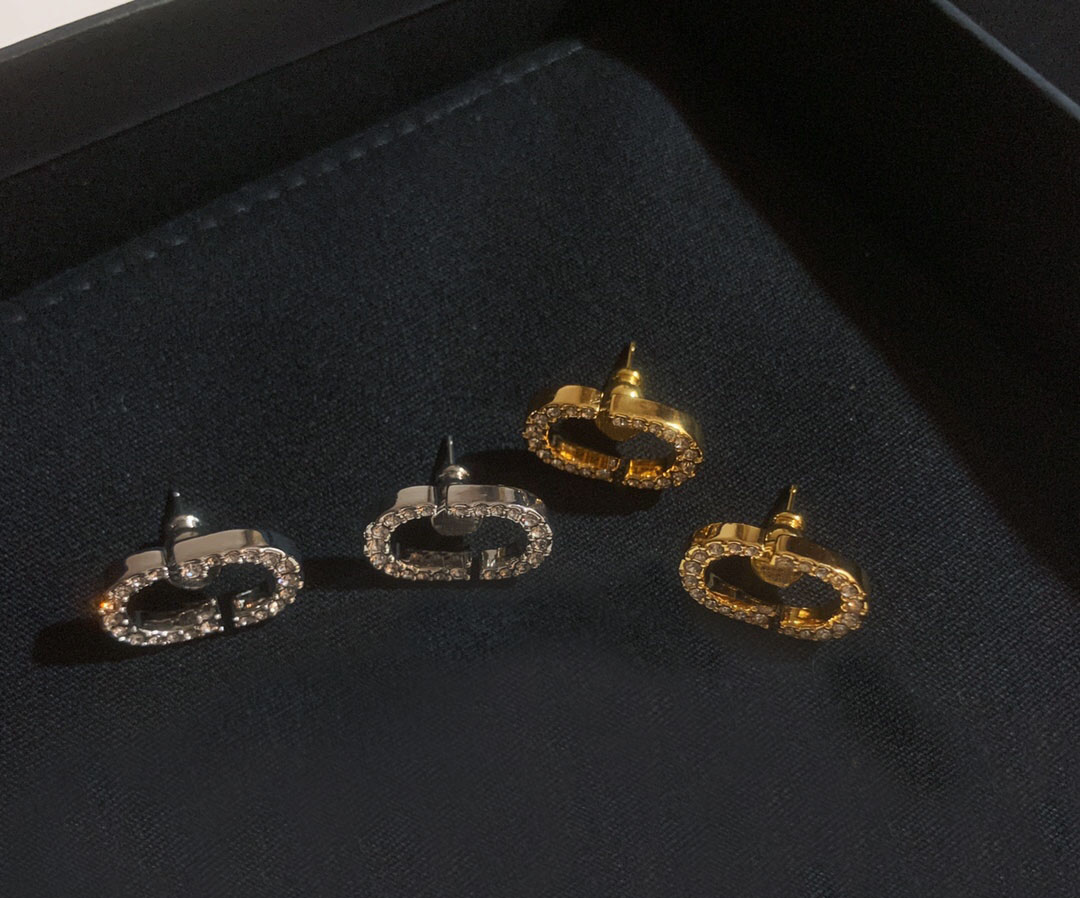 

Fashion Iced out Stud earrings for lady Women Party Wedding Lovers gift engagement jewelry for Bride with box NRJ