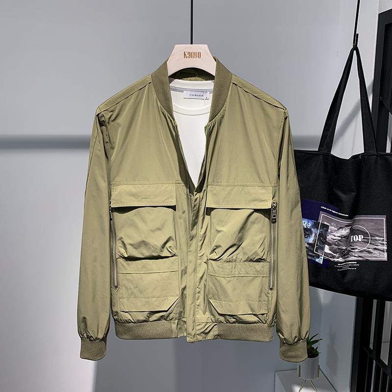 

2021 Korean Style Men's Safari New Autumn Collar Pocket Zipper Simple Jacket Wild Fashion Hh0w, Black