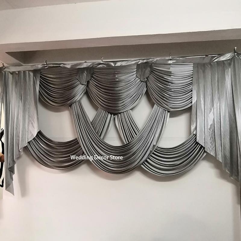 

Party Decoration 3M/10FT Long Luxury Gray Wedding Swags For Event Backdrop Drapery Ceremony Birthday Curtain