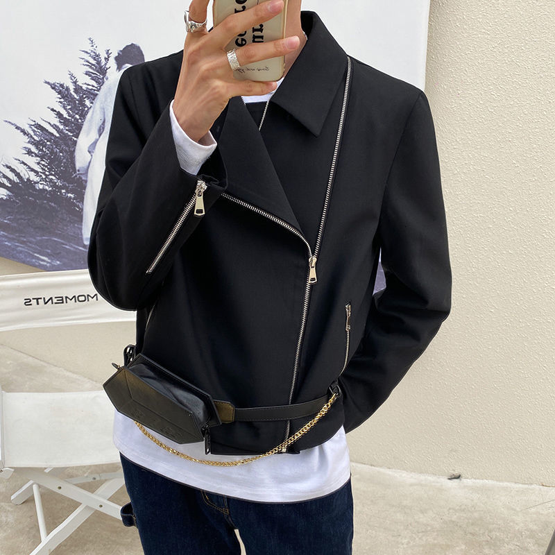 

2021 New Style Short Blazer Men's Fashion Business Casual Suit Men Streetwear Zipper Jacket Mens Coat M-3xl X04z, Gray