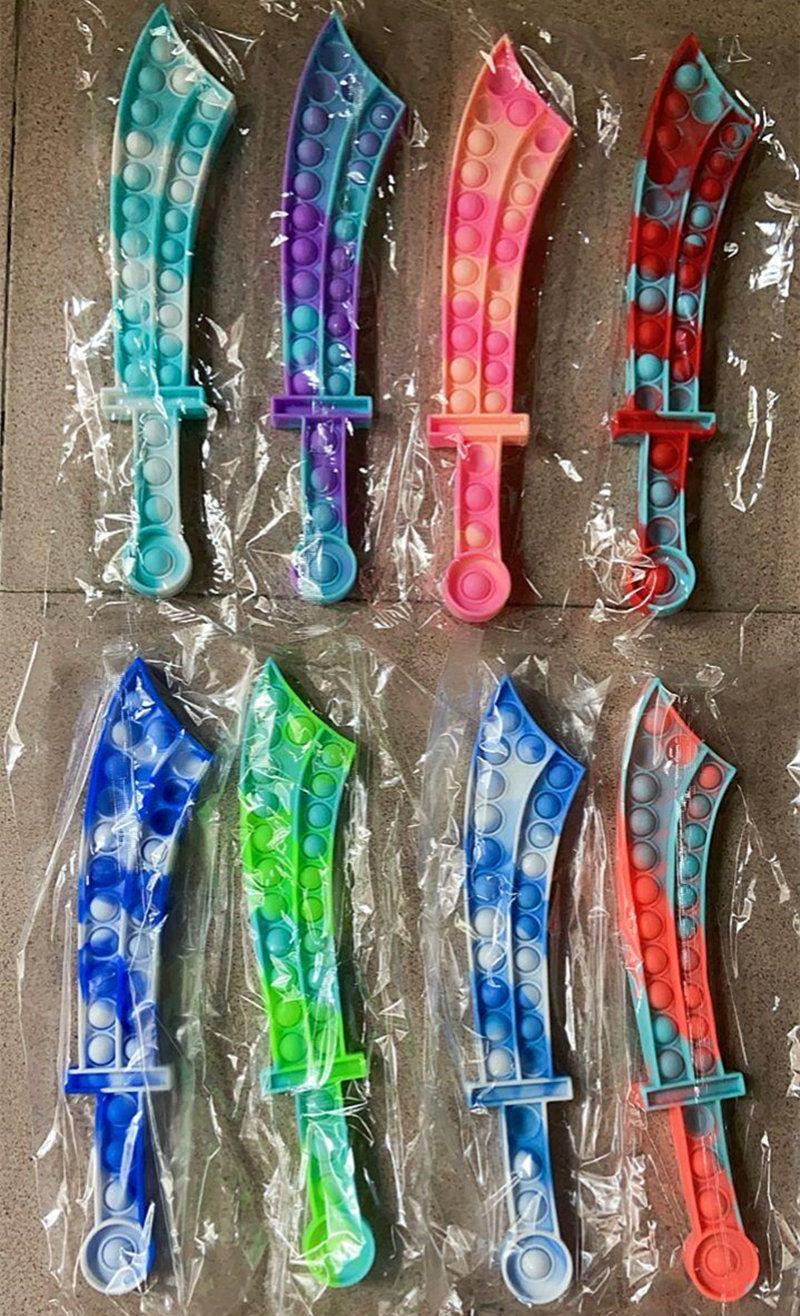 

Fidget Toys Bubble Katana Sword Shape Party Favor Sensory Puzzles Bubbles Silicone Board Game Educational Relief Decompression Toy Gift in stock xu13