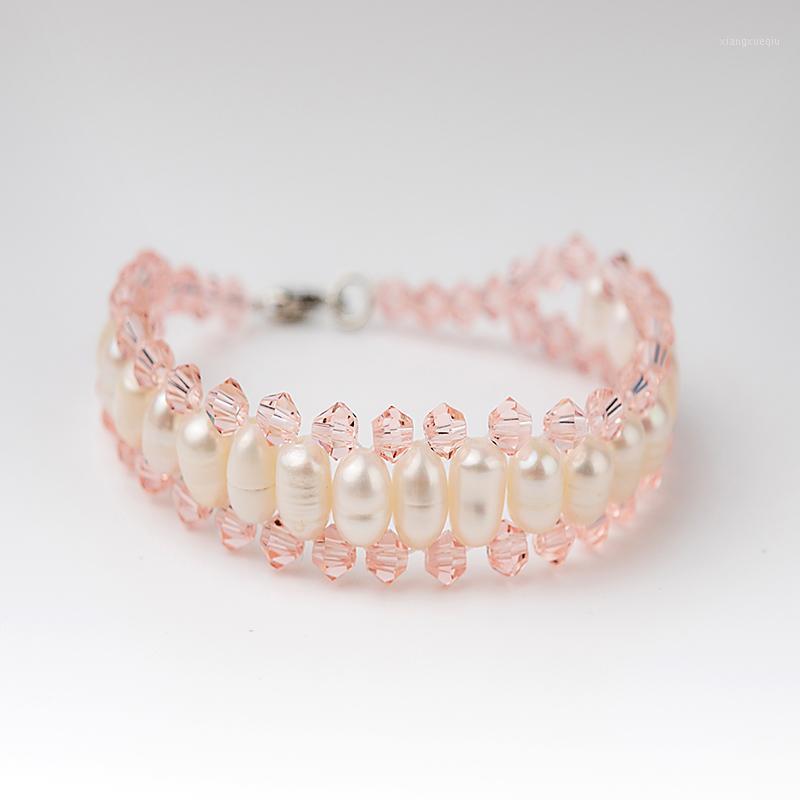 

Freshwater 4.5mm Rice Pearl Plastic Crystal Alloy Clasp Three Rows Cute Style Bracelet Fashion Jewelry For Women And Girl Beaded, Strands, Black