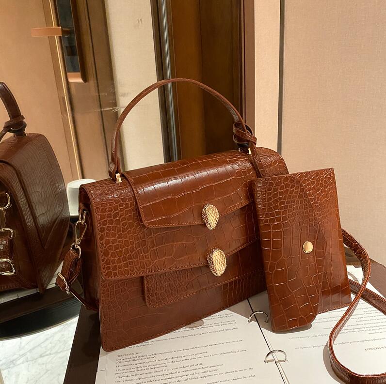 

wholesale women bag crocodile leather handbag High quality leatheres messenger handbags Elegant Joker embossed leathers shoulder bags