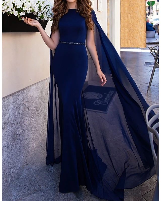 

2021 New Navy Blue Muslim Evening Es V-neck Chiffon Beaded Moroccan Kaftan Islamic Dubai Saudi Arabic Long Engagement Prom Gown 3pfe, Purple