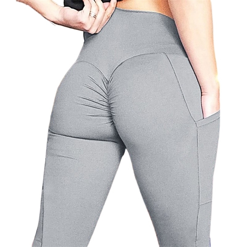 

Ruched Butt Leggings Pockets High Waist Patchwork Grey Sexy Workout Female Bodybuilding Jeggings Jogging Femme Pantalon 210604, Green