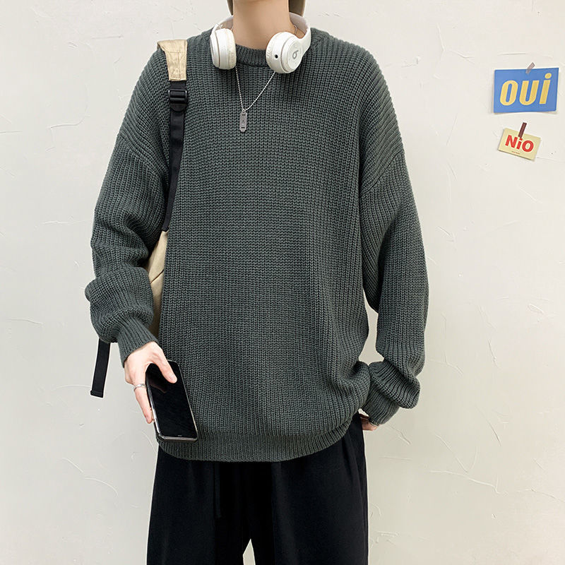 

2021 New Winter Sweater Men's Warm Fashion Pure Color Casual Knitted Pullover Men Clothes Wild Loose Korean Mens Knitting Sweaters M-2xl U8j, Yellow