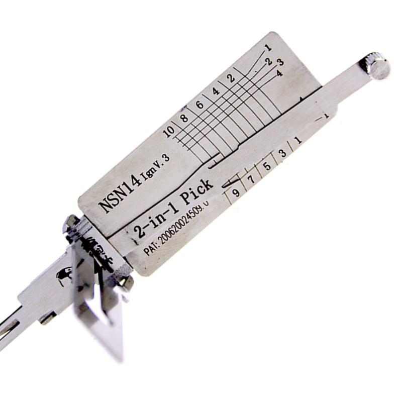 

Original NSN14 LISHI 2 in 1 Nissan Pick Decoder Locksmith Tool Lock Pick Only for Ignition Lock