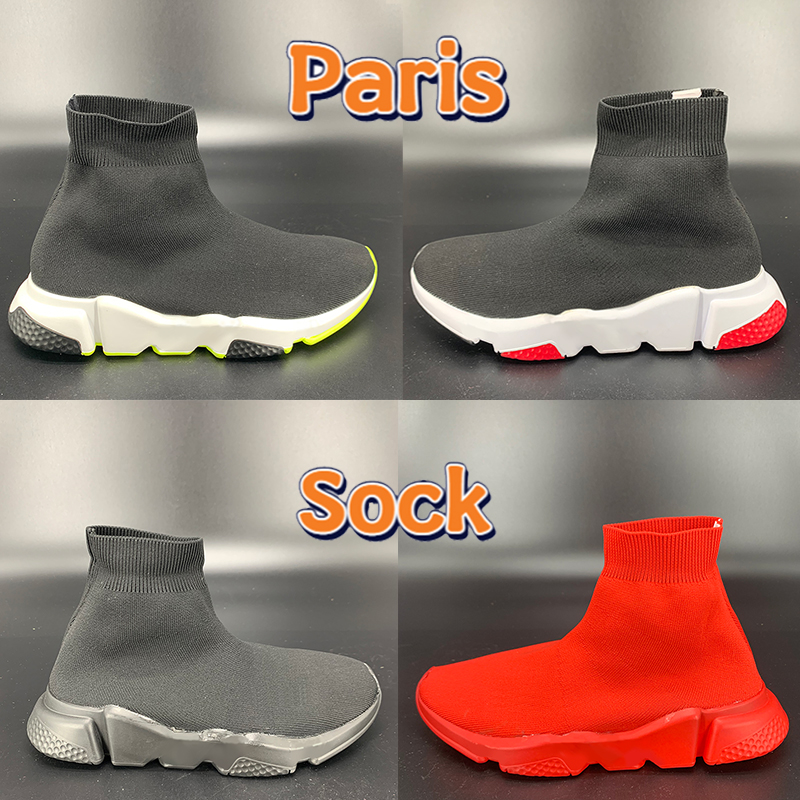 

2021 Paris men sock running shoes triple black white green red royal fashion luxury mens sneakers women trainers US 6-12, 08# bubble wrap packaging