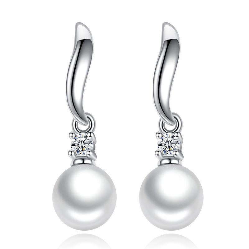 

Stud MEYRROYU 925 Sterling Silver Freshwater Pearl Earrings Fashion Exquisite Couple Ladies Party Gift