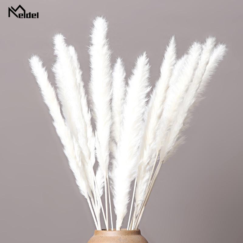 

Decorative Flowers & Wreaths 15 Pcs Bulrush Dried Colored Natural Flower Bouquet Wedding Home Decoration Glass Window Floral, Blue