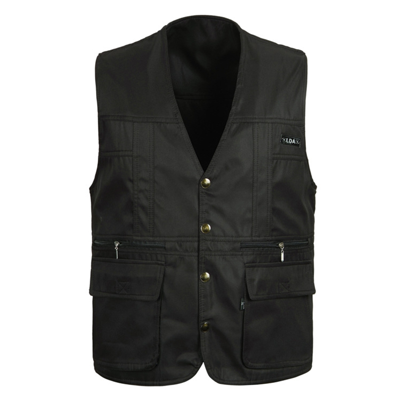 

2021 New Classic Thin Sleeveless Men Jacket with Many Pockets Summer Casual Photographer Reporter Multi Pocket Vest for Male Waistcoat 9vln, Khaki