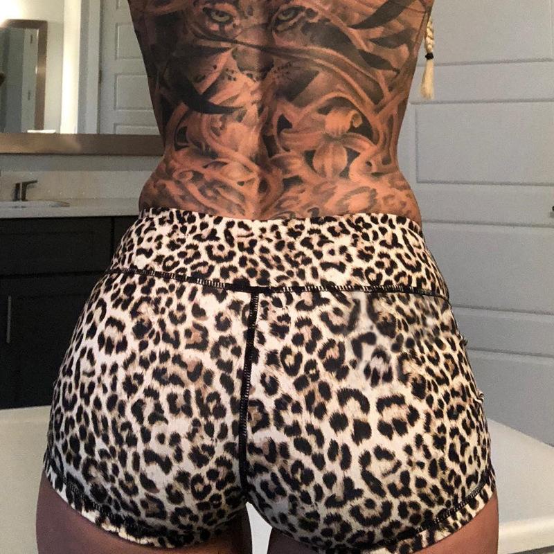 

Women' Shorts 2021 Spring Fashion Sexy Women Slim Leopard Print Short Pants Casual Elastic High Waist Female Streetwear, As pic
