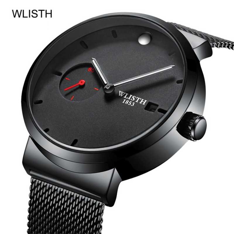 

Wristwatches WLISTH Men's Brand Business Fashion Casual Charm Black Cool Luminous Calendar Waterproof Quartz Watch, Red