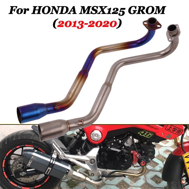 

Motorcycle Exhaust System Slip On For Grom M3 MSX 125 MSX125 Muffler Tube Front Connect Middle Pipe Monkey