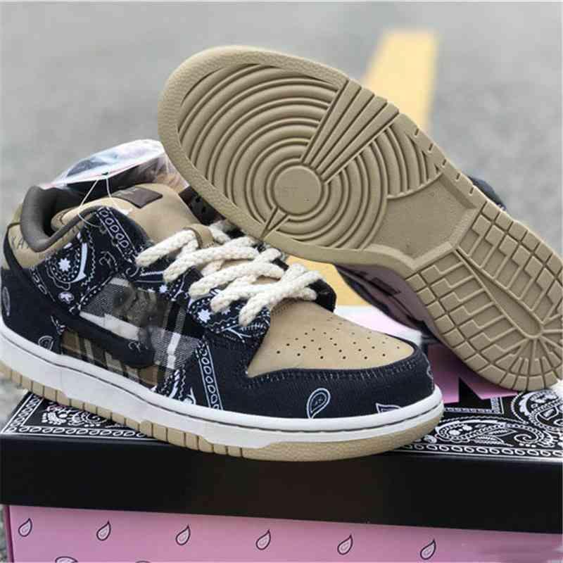 

2021 Newest Travis Scott * SB Dunk Caju Baixo Skate Top Qaultitys Black Parachute Bege Cacto Jack Senhoras Homens Jogging Tênis