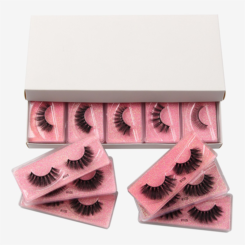Natural Thick 3D False Eyelashes Soft & Vivid Curling Handmade Reusable Fake Lashes Makeup Accessory For Eye Full Strip Lash Light Easy To Wear 1-image-427528693