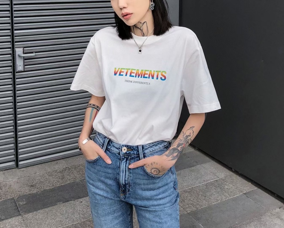 

2021 New Reflective Raiow Lettering Vtm Top Tee Streetwear Kanye West Hip Hop Vetements T-shirt Dvky, Black