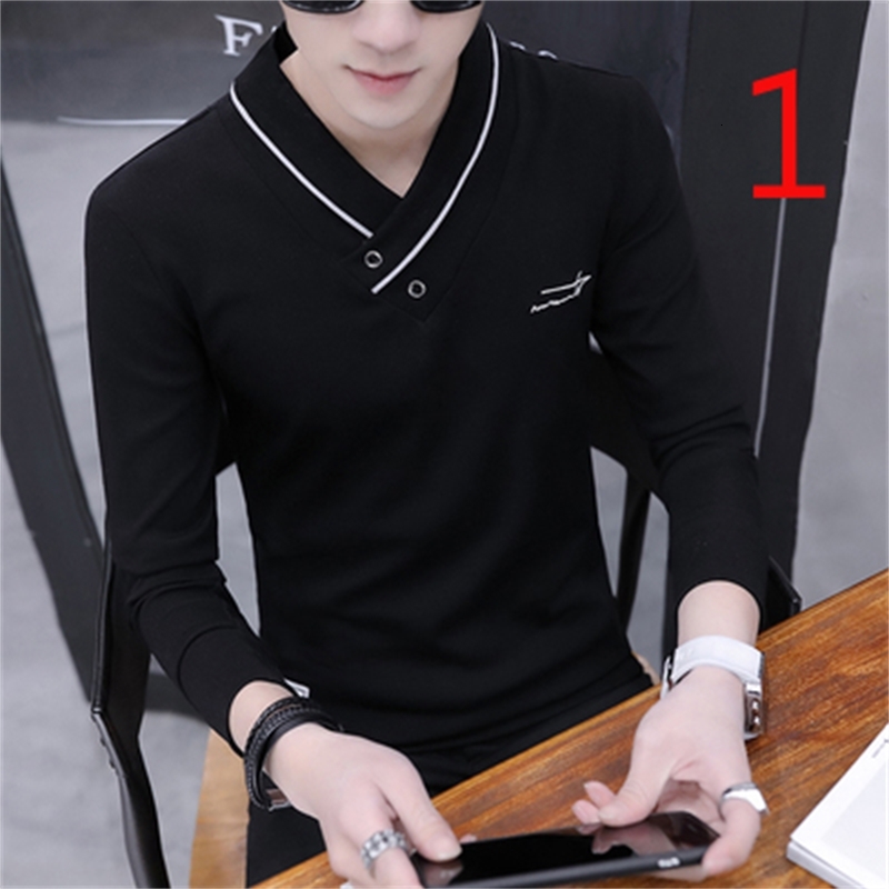 

2021 Autumn New Loose Tops Bottoming Shirt Solid Color Long-sleeved T-shirt Xn5r