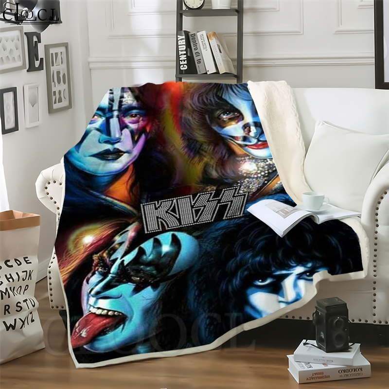 

CLOOCL Pop Metal Kiss Band 3D Print Harajuku Air Conditioning Blanket Teens Bedding Throw Blankets Plush Quilt