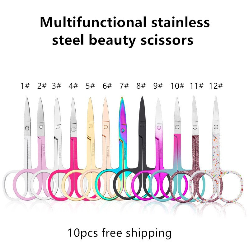 

Colorful Stainless steel rose gold eyebrow trimming scissors eyebrow trimming scissors beauty scissors beauty makeup tools, Customize