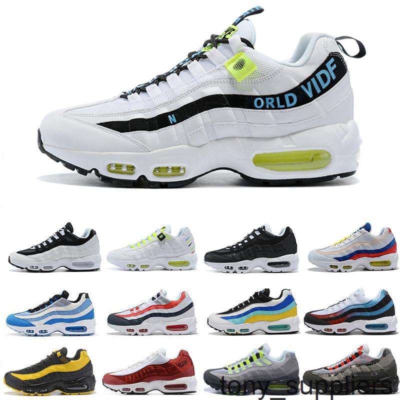 

New Running Triple Platform Shoes Black White Laser Fuchsia Orbit Bred Aqua Neon 95s Mens Trainers Sports Sneakers Size 40-46