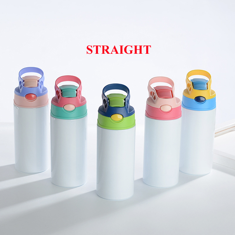 

12oz Sublimation Sippy Cup STRAIGHT Kid Water Bottle Blank Mug Vacuum Insulate Stainless Steel Tumbler for Child, Can mix colors