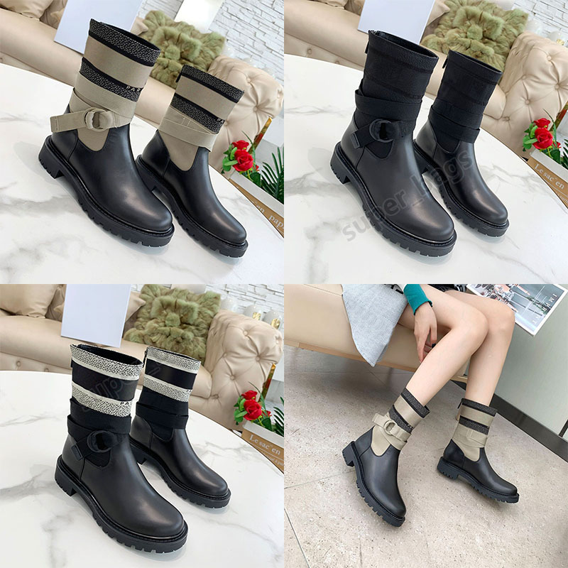 

Women D-MAJOR Martin Boots Luxurys Designers Shoes Low Heel Cowskin Sneakers Formal Wear Wedding Fashion Socks Ankle Boot 35 to 41, Color 1