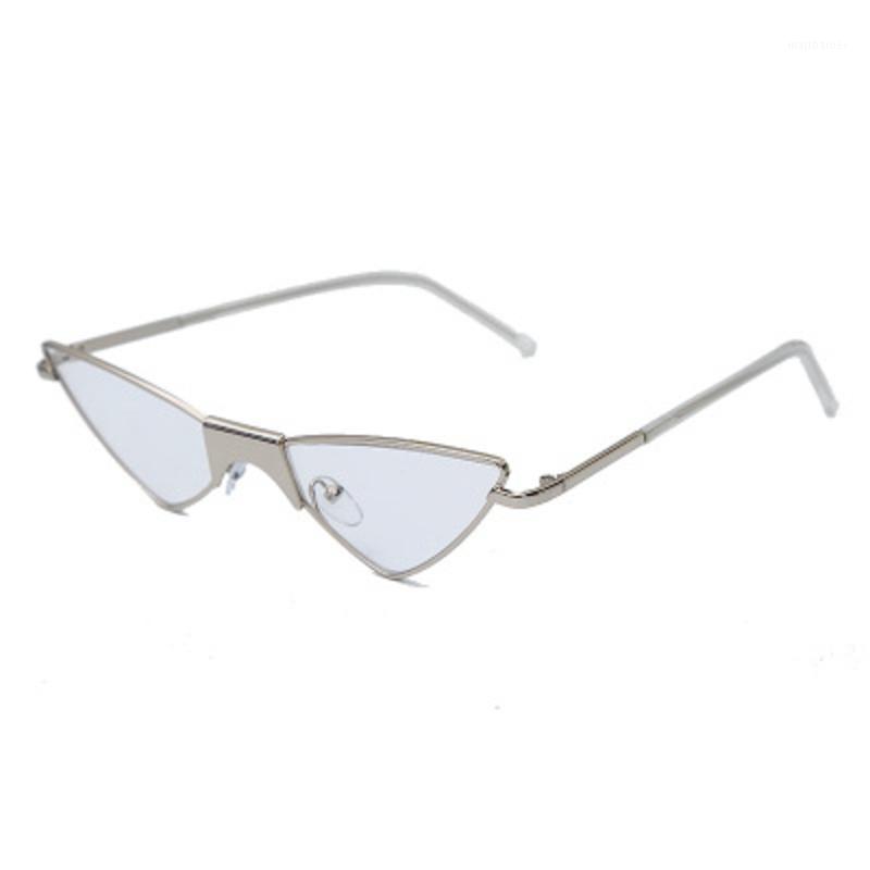

Sunglasses Fashion Cat Eye Triangle Women 2021 Candy Color Sun Glasses Female Retro Metal Frame Shade Mirror UV400