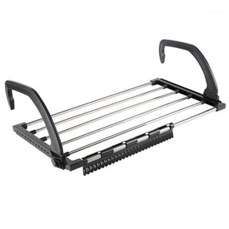 

Hangers & Racks Balcony Drying Rack Folding Window Laundry Towel Storage Round Tube