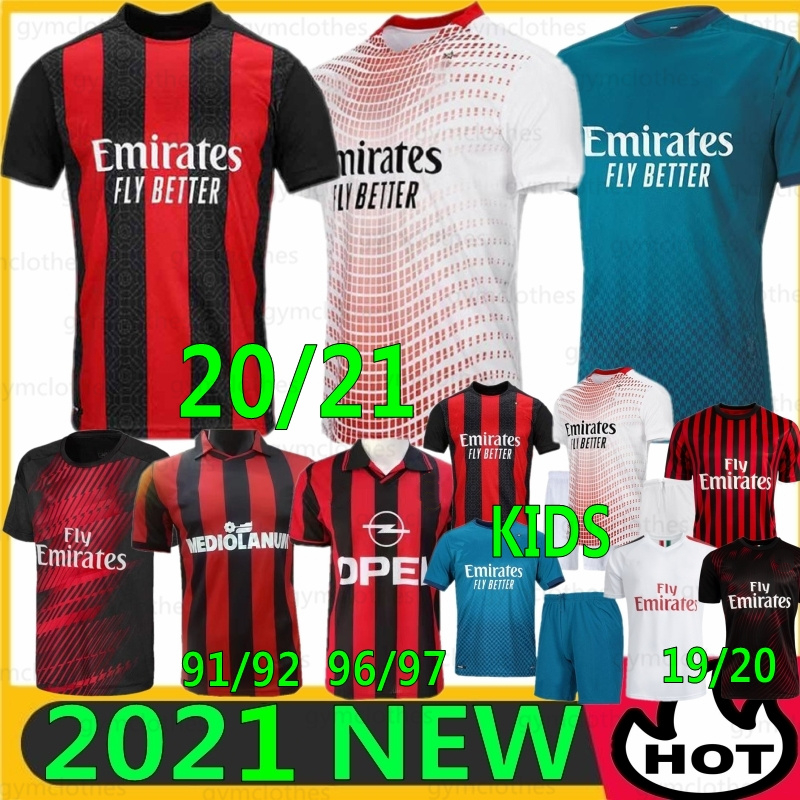 

Thai AC 20/21 Milan IBRAHIMOVIC New Soccer Jerseys PIATEK Football Shirt PAQUETA SUSO HIGUAIN CALHANOGLU CALDARA 19/20 men kids Kit uniforms, Ac 9192