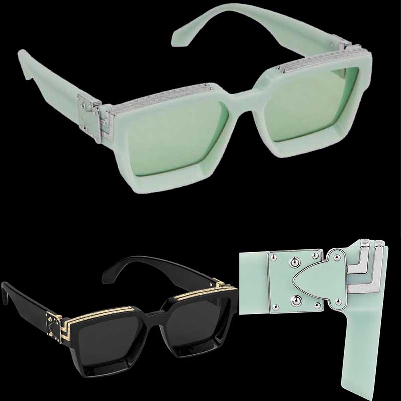 

The new millionaire color is here! Timeless classic sunglasses! Men square sunglasses 96006W mirror lens original customized 1:1 top quality