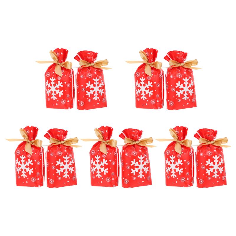 

Gift Wrap 10PCS Practical Christmas Drawstring Pouch Wrapping Xmas Candy Bag