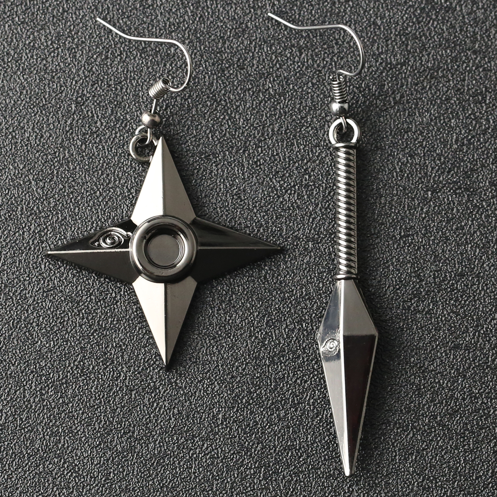 

Naruto drop earring ninja dart weapon earring for men or women wholesale, Silver