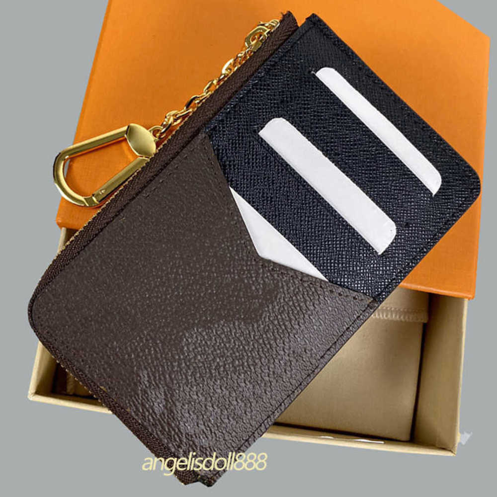 

5A+Designers Ladies men woman wallets purses classic brown canvas letters print genuine leather coin purse zippy wallet credit card holder key pouch top, Brown_brown slot