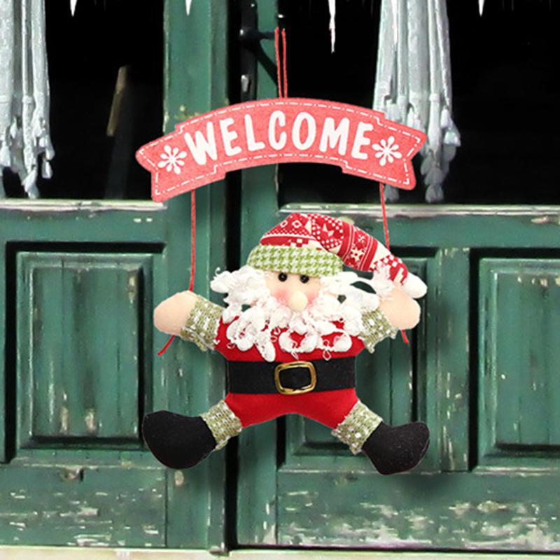 

Christmas Decorations Hanging Santa Claus Sign Welcome Door Front Handcrafts Decorative Party Supplies Xqmg