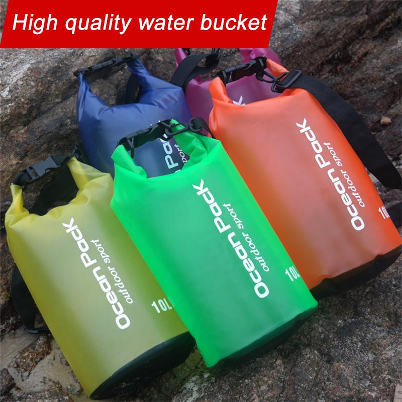 

Outdoor Bags Waterproof Dry Bag 2L 5L 10L Swimming Bucket Sack Storage River Trekking Rafting Kayaking Travel Water Barrel, 2l blue