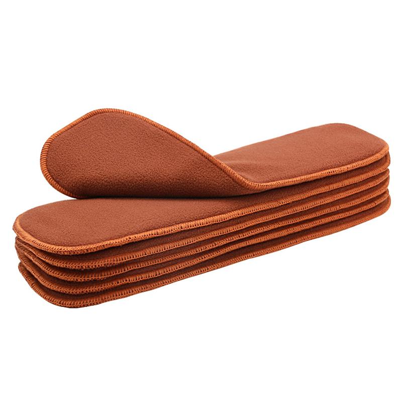 

Coffee Fiber Diaper Elastic Inserts for Baby Nappies Reusable Washable Cloth Diaper Insert 5Pcs/Pack, Brown