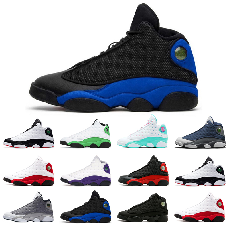 

13s man basketball shoes Atmosphere Grey Aurora Green Black Cat bred Chicago court purple colors He Got Game Hyper Royal LUCKY playground trainer athletic outdoors