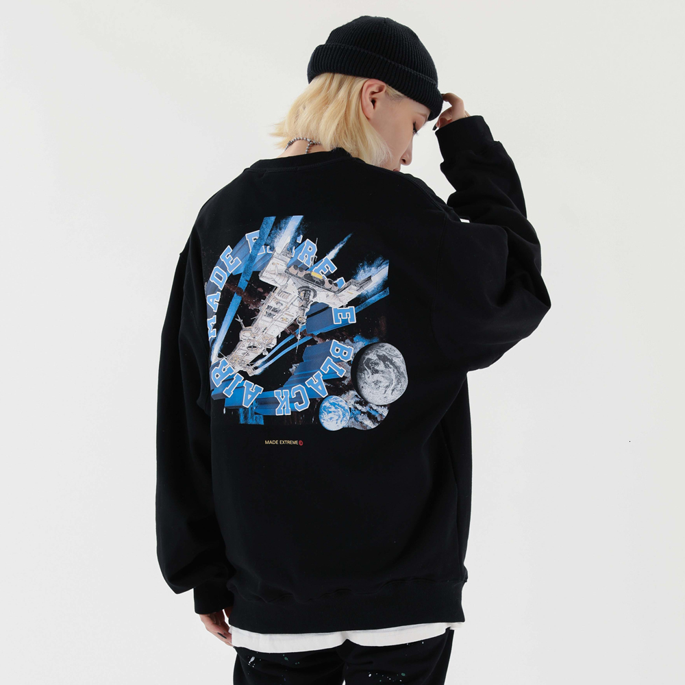 

2021 New Autumn Graphic Oversized Harajuku Ring Print Men/women Clothing Hip Hop Streetwear Sweatshirt Cotton Male Tops 3ta7, White