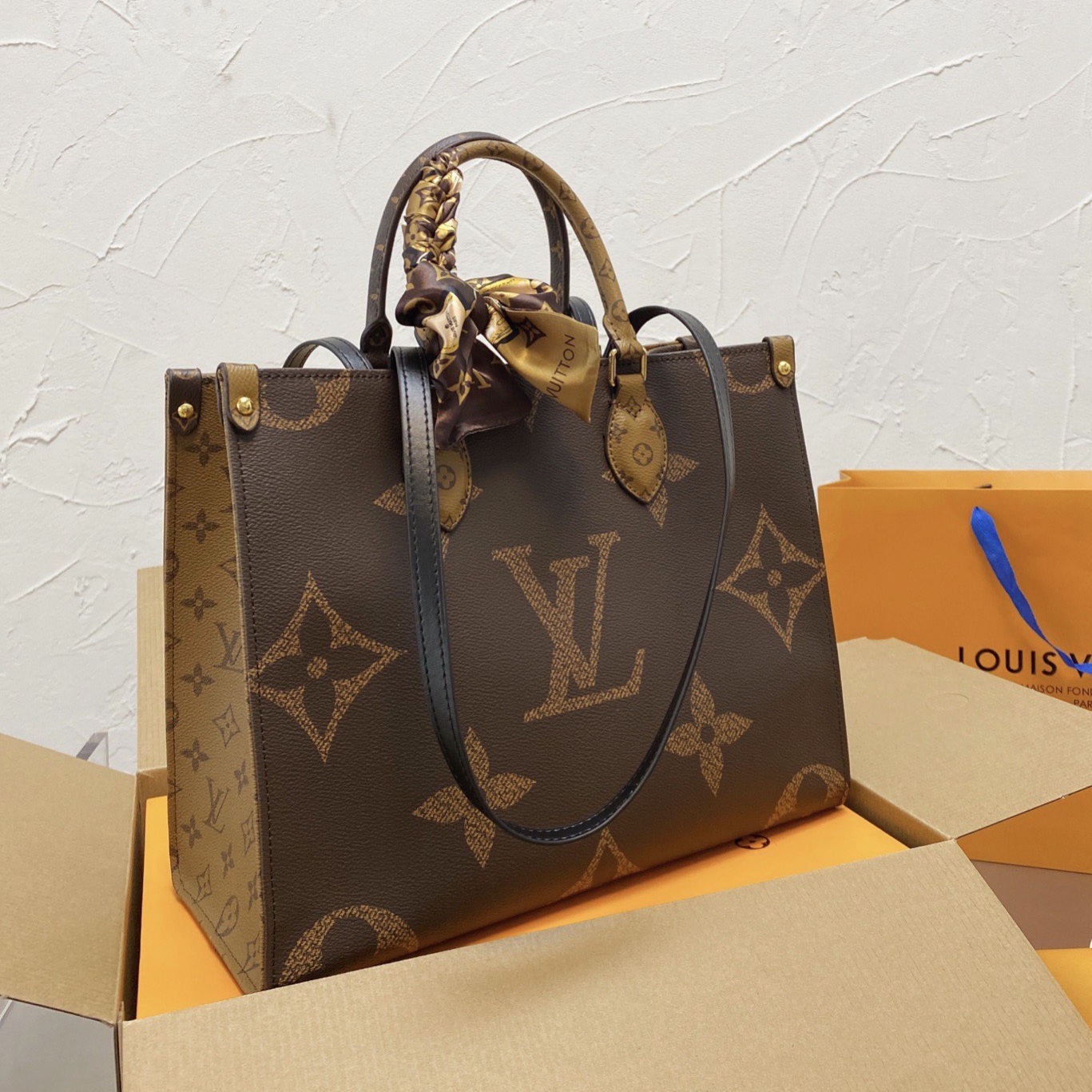 

Top quality Designer Handbags Fashion Brand Luxury Shoulder Bags Famous onthego Totes for women, Brown 41cm